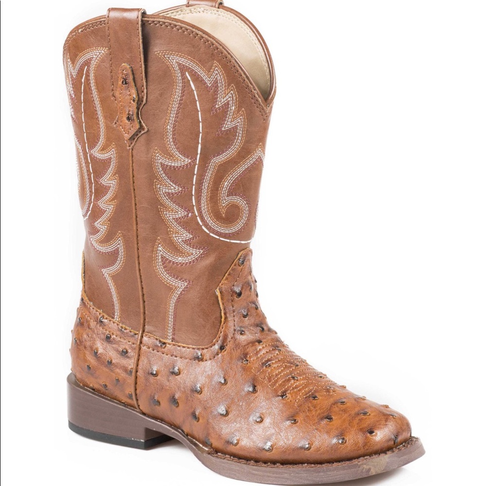 Roper kids ostrich print cowboy boots big kid 4